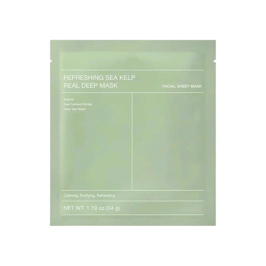 Biodance Sea Kelp Hydrogel Maske in grüner Verpackung mit Aufschrift Refreshing Sea Kelp Real Deep Mask, 34 g